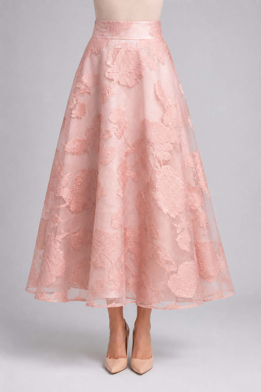 Blush Organza Floral Skirt