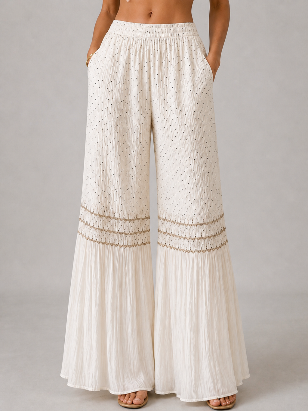Flowing Wide-Leg Pleated Pants