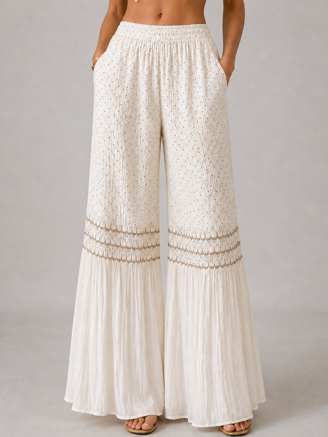 Flowing Wide-Leg Pleated Pants