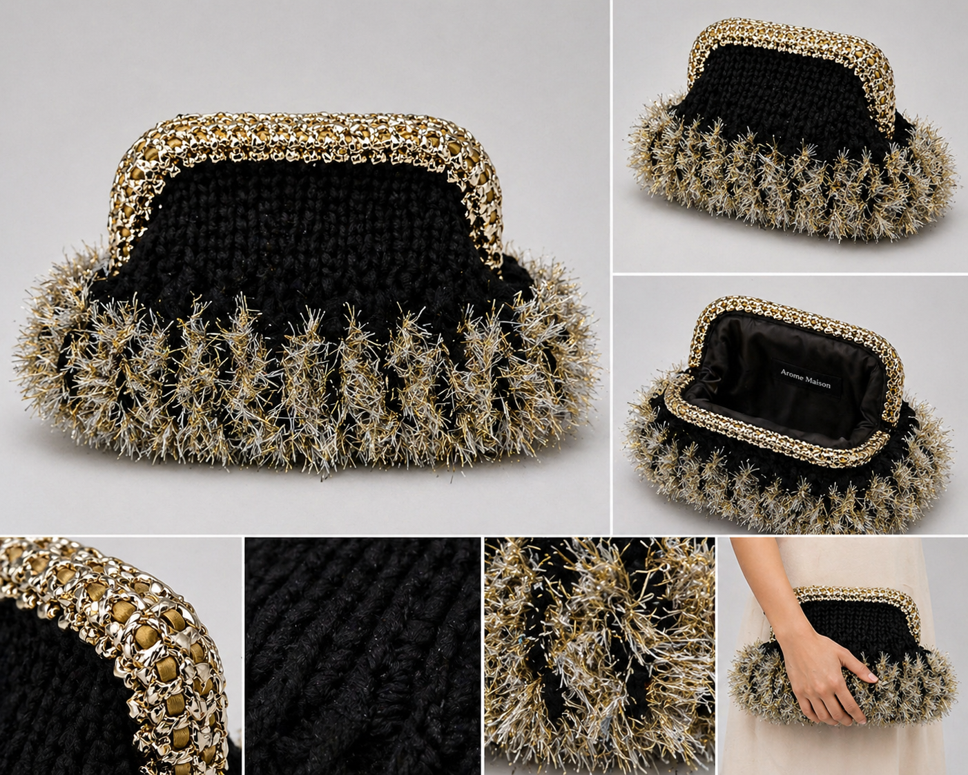 Nadia Dhafri Paris – Embellished Crochet Clutch