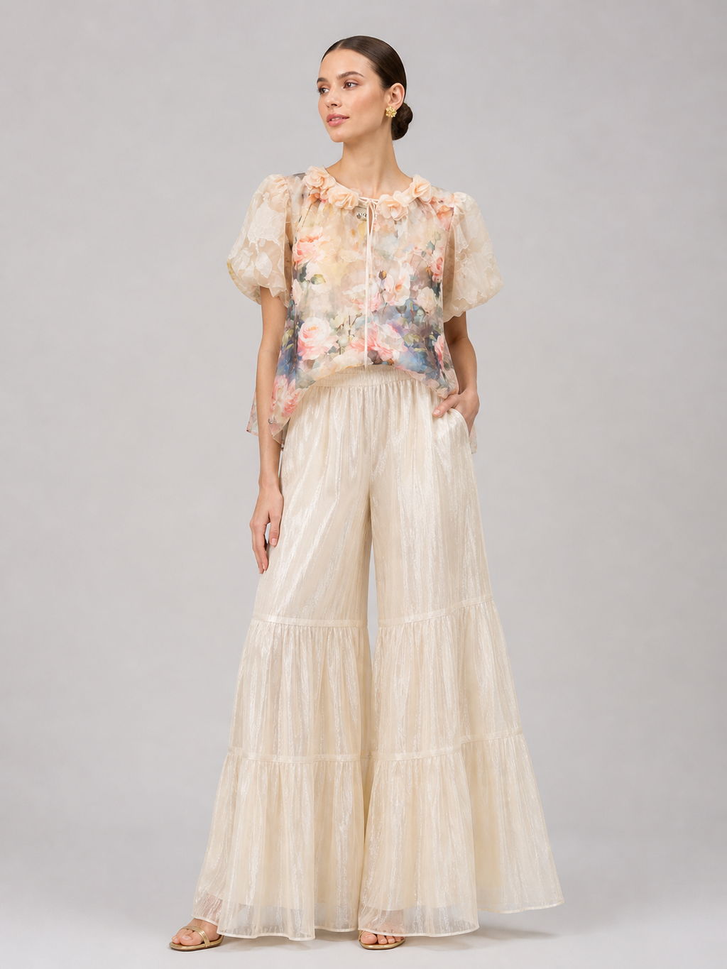 Layered Wide-Leg Flow Pants