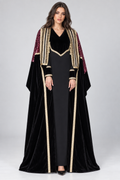 Black velvet & Fuchsia sequin Embellished open Evening Cardigan
