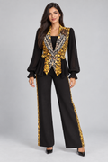 Leopard Stripe Wide-Leg Pants