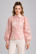 Blush Organza Floral Blouse