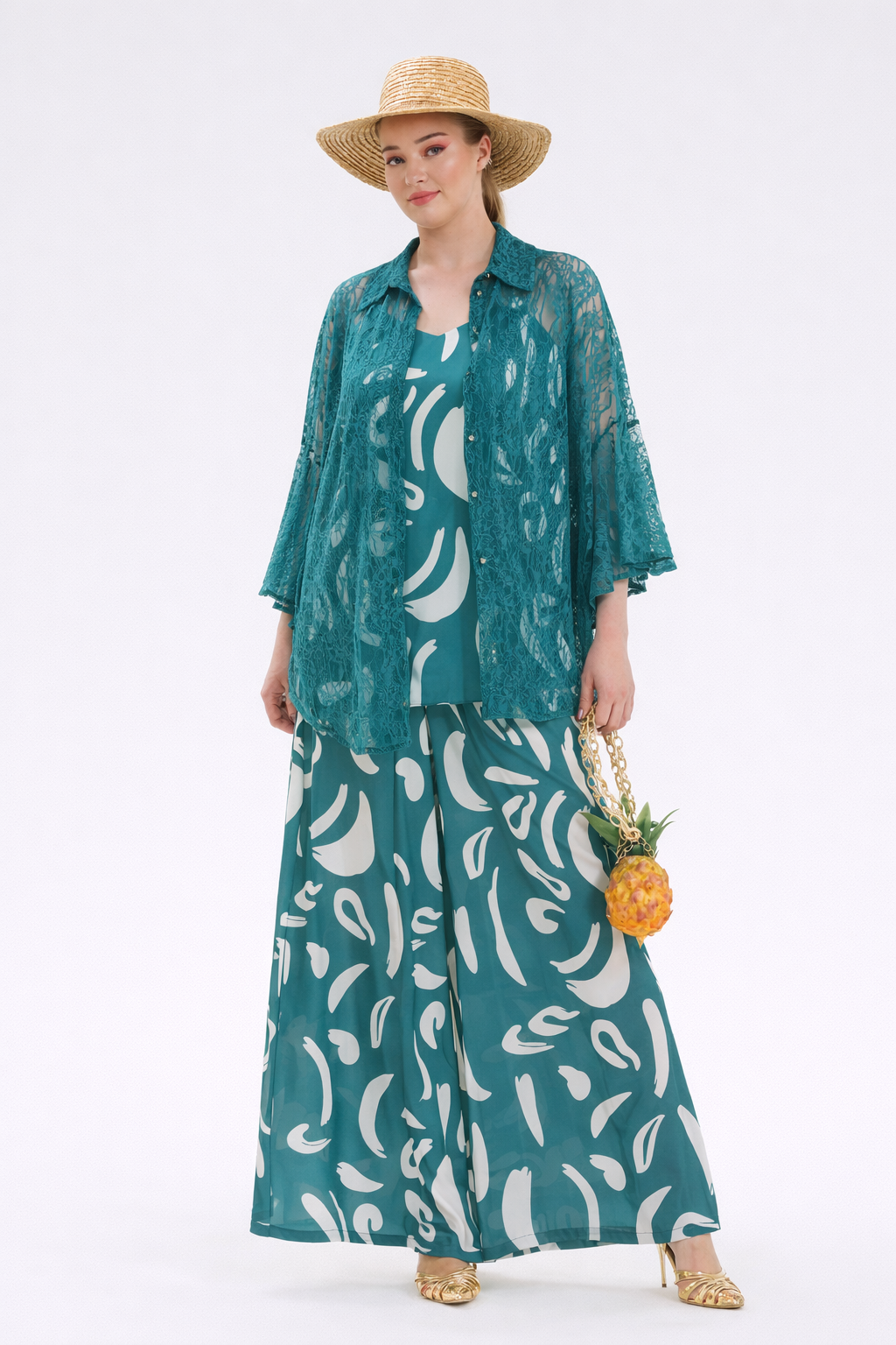 Green Geometric Print Set