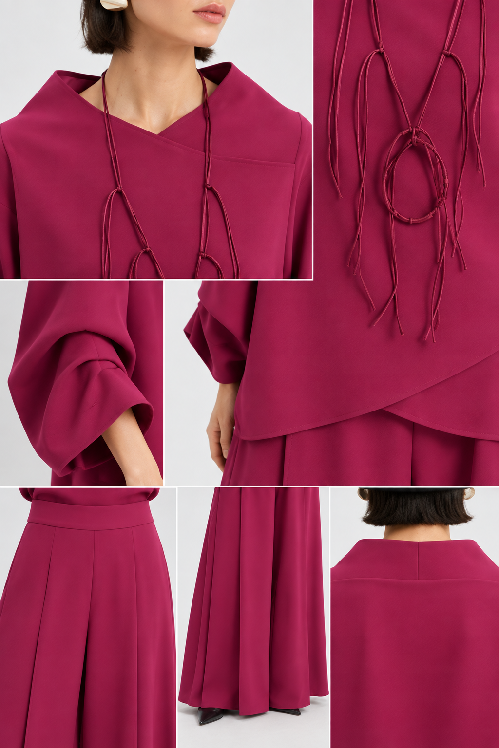 Light Claret Flowing Two-Piece Set