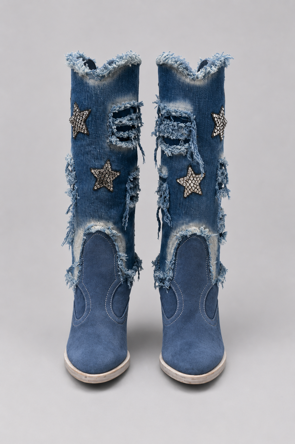 ElVaquero Italian Distressed Denim Boots