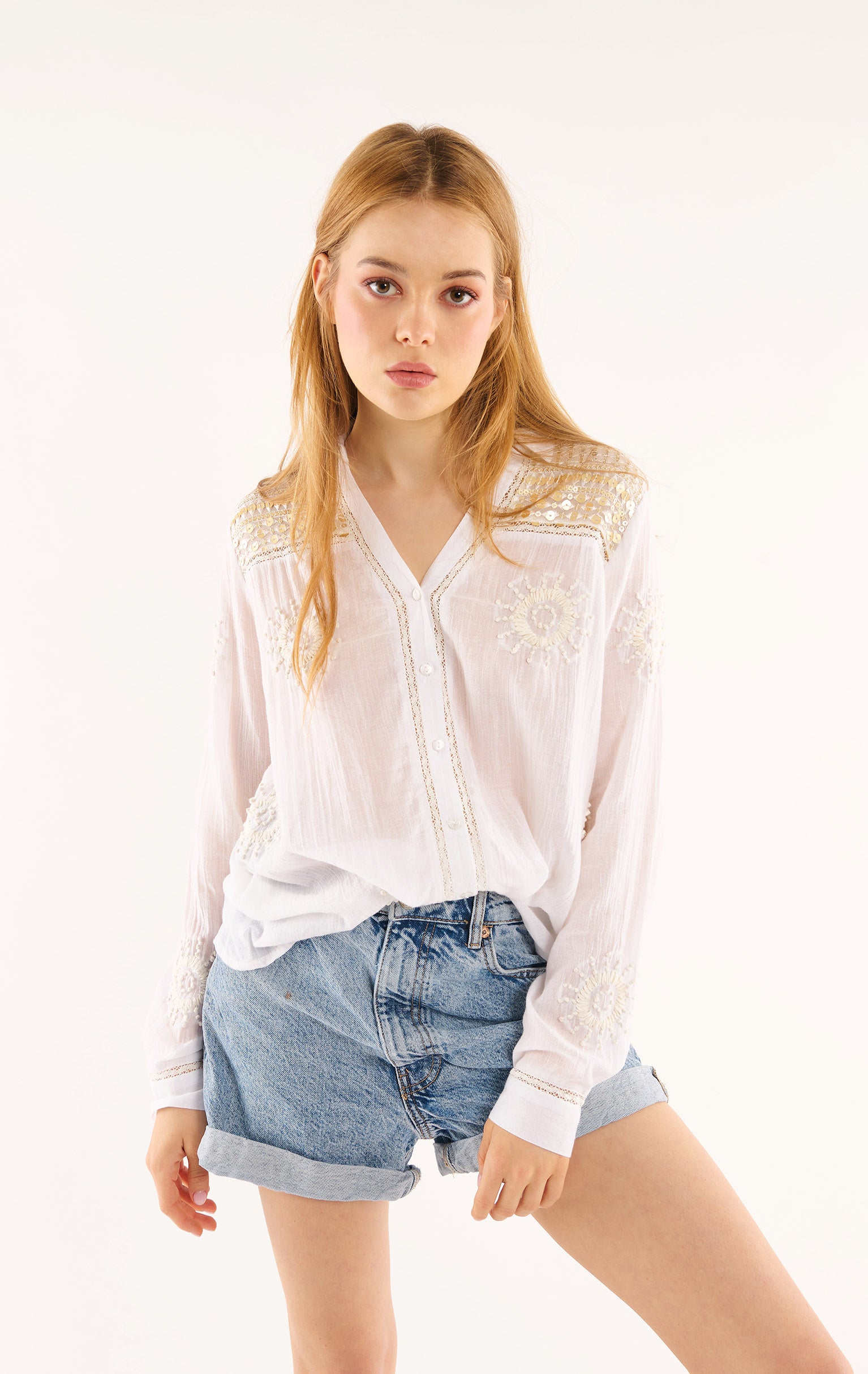 Boho-Chic Embroidered Blouse