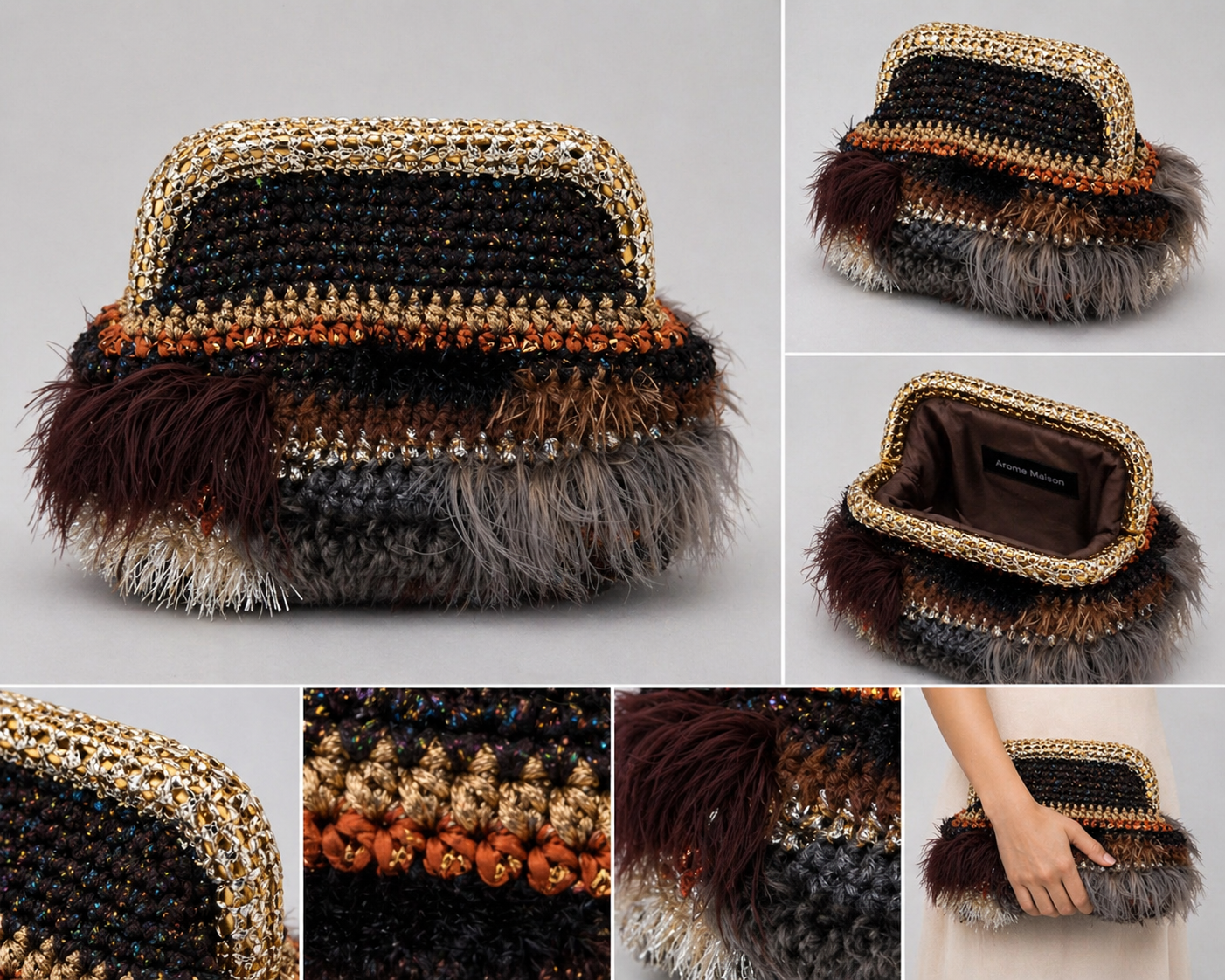 Nadia Dhafri Paris – Luxe Textured Crochet Clutch