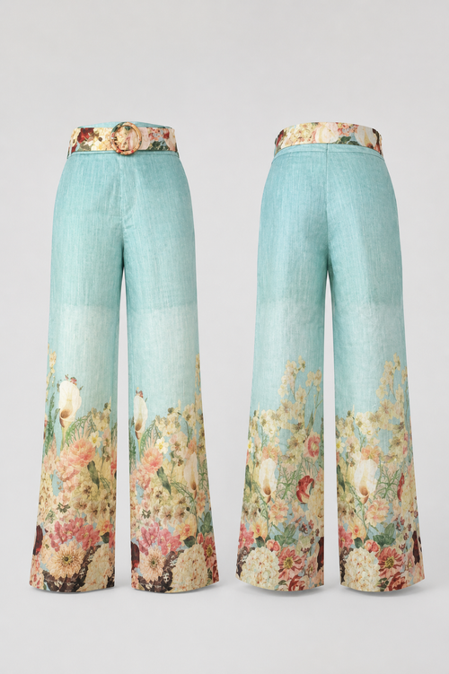 Floral Wide-Leg Statement Pants