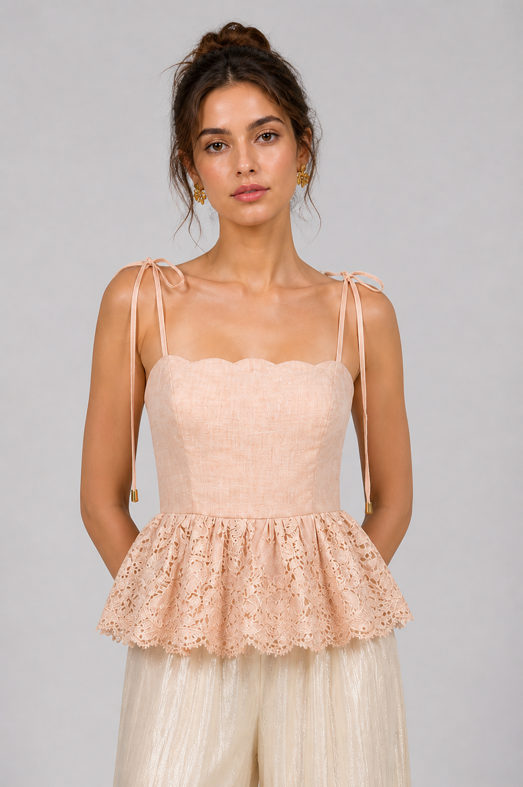 Lace Peplum Corset Top
