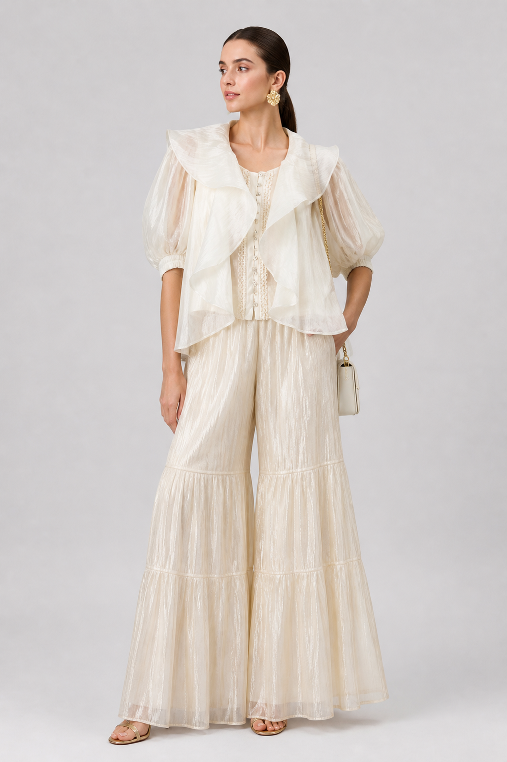 Layered Wide-Leg Flow Pants