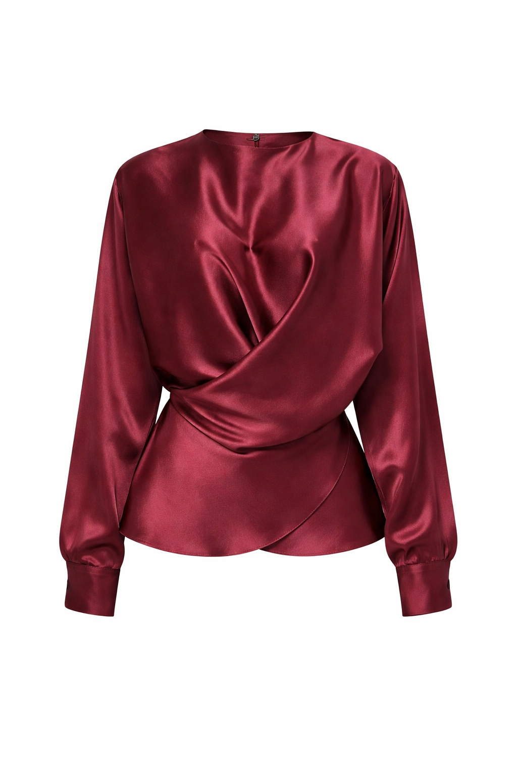 Draped Satin Evening Blouse