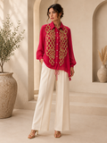 Beaded chiffon shirt