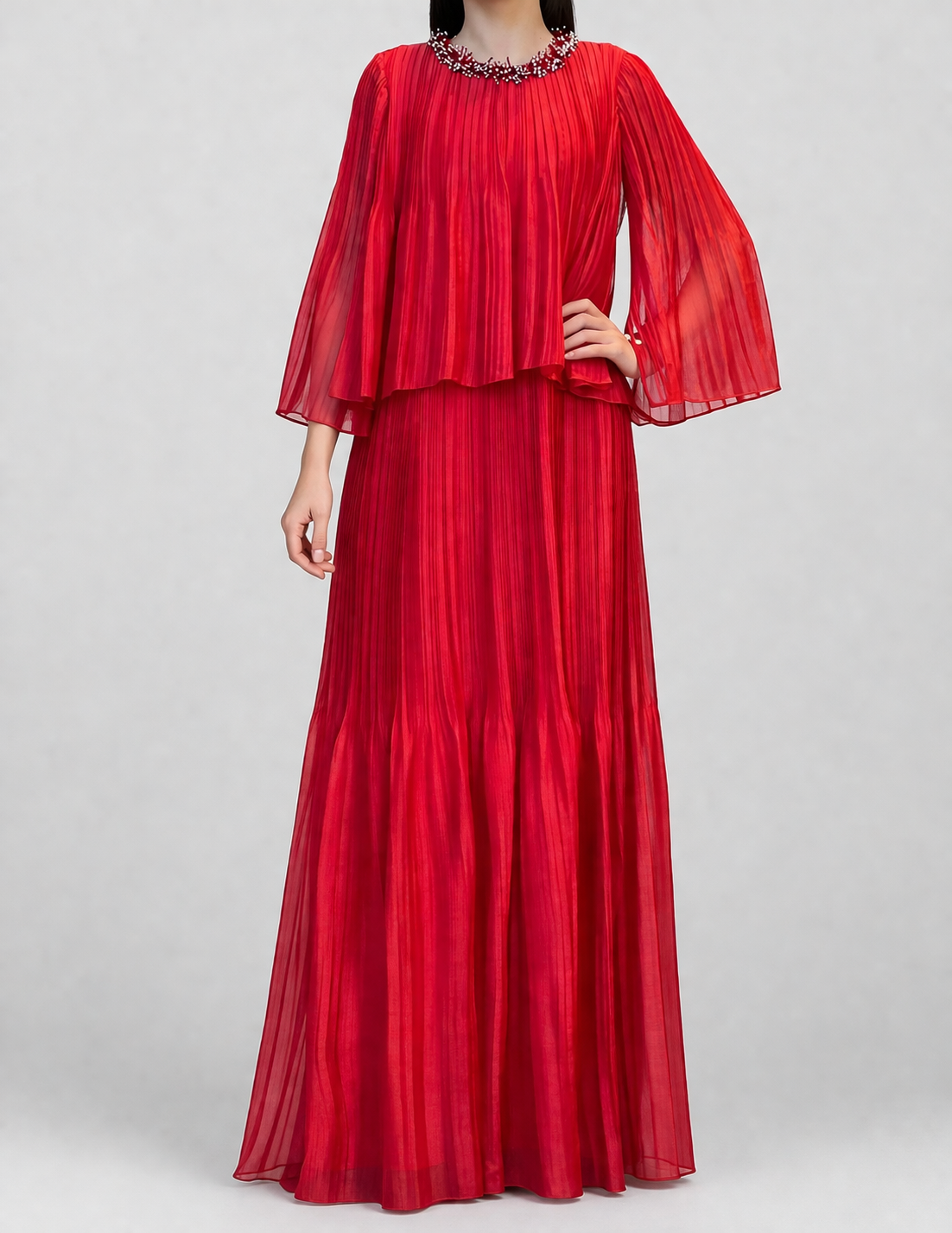 Pleated Flared Dress