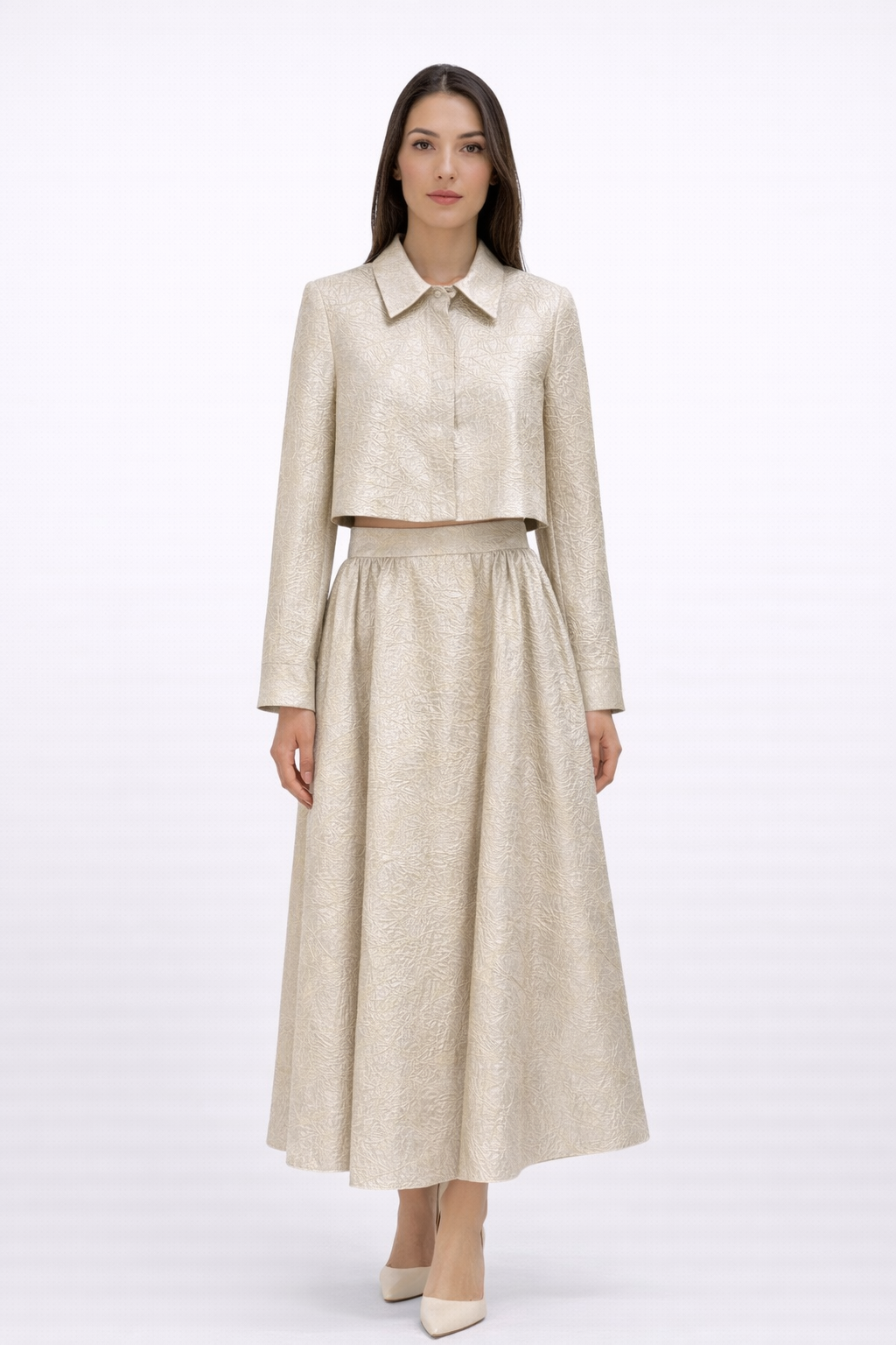 Champagne Textured Two-Piece Set