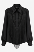 Noir Fringe Couture Blouse