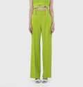 Gizia Lime Green Wide-Leg Pants