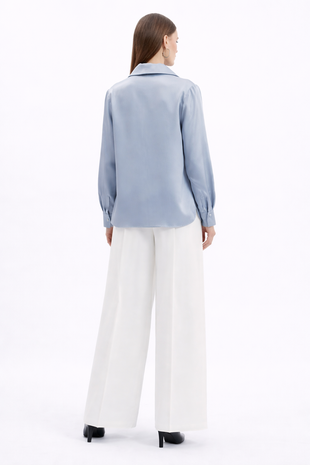 Silver Satin Chain Blouse