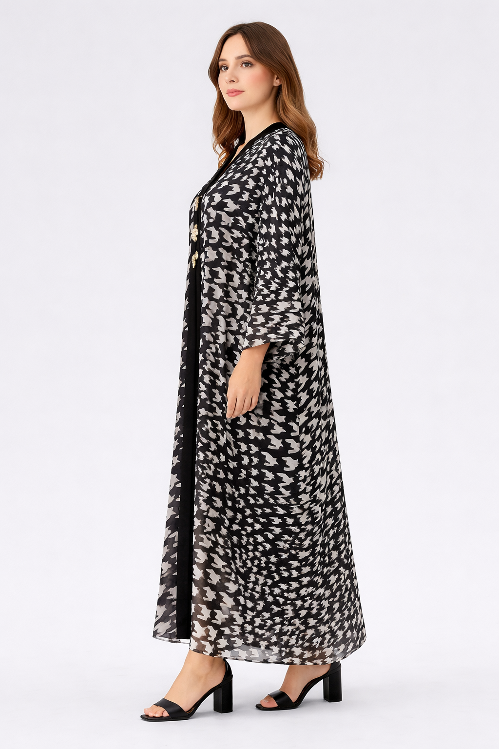 Jeweled Houndstooth Kaftan