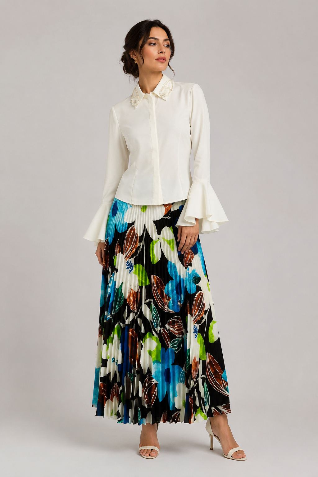 Floral Chiffon Skirt by Kiwi