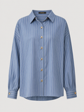 Blue Pinstripe Oversized Shirt