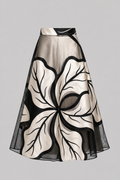 Abstract Print Midi Skirt