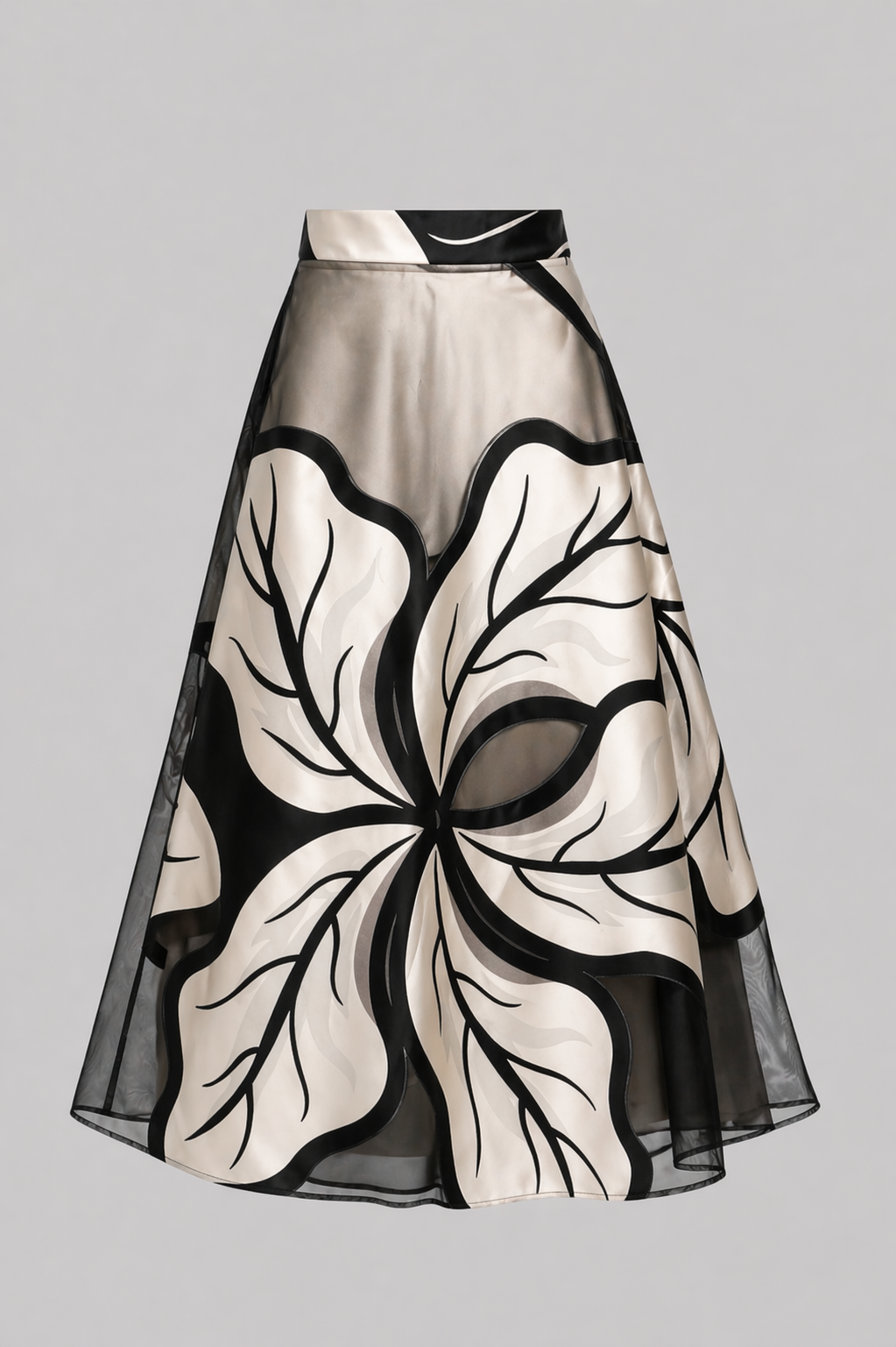 Abstract Print Midi Skirt