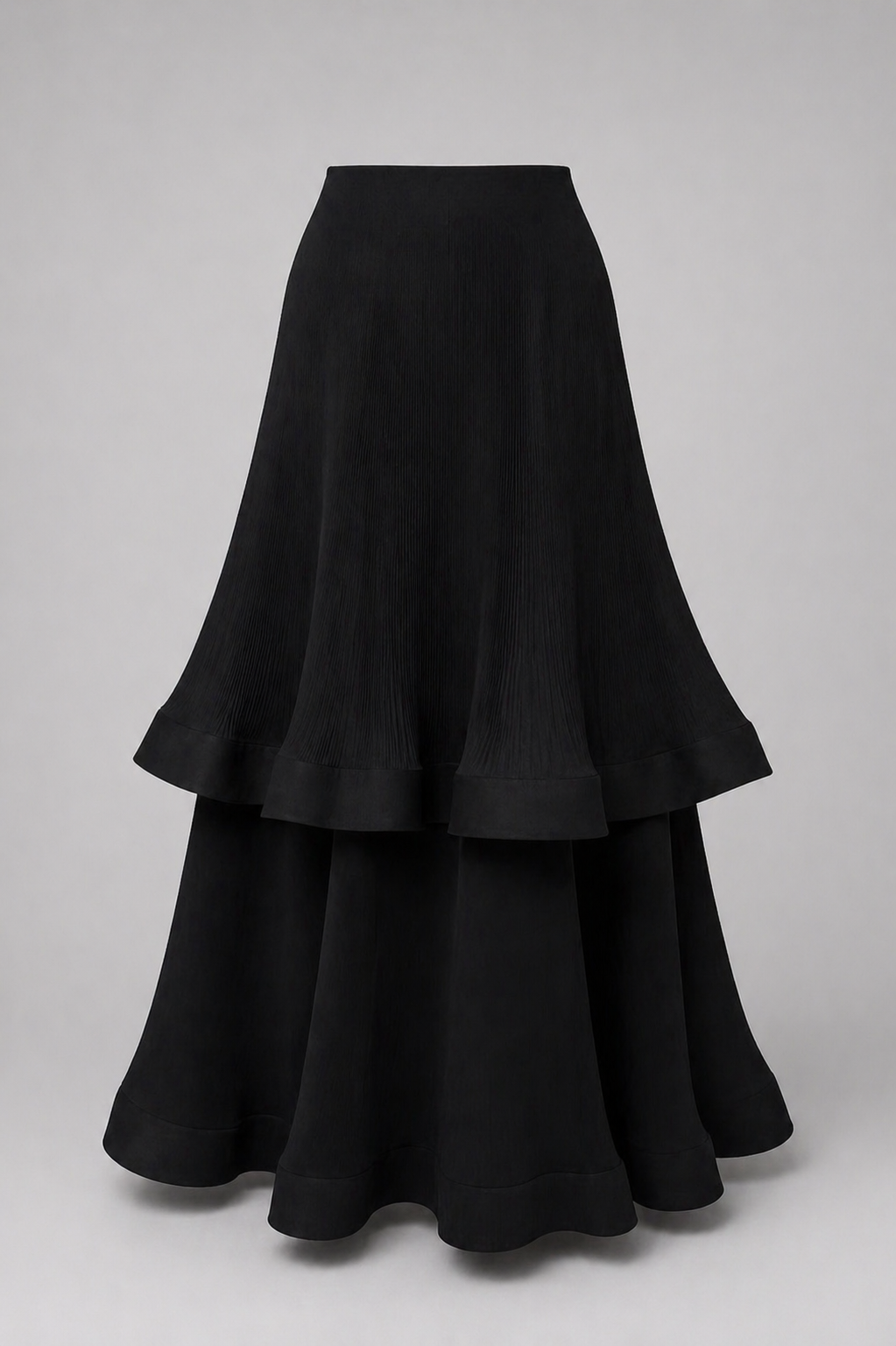 Noir Cascade Pleated Skirt
