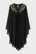 Jeweled Chiffon Cape Blouse