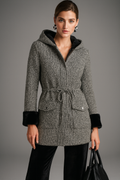 Textured Hooded cardigan