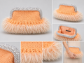 Nadia Dhafri Paris – Peach Feather Crochet Clutch